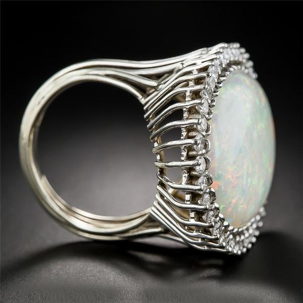 Vintage Opal Stone Ring - Floral Fawna