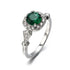 Vintage Style Green Crystal Ring - Floral Fawna
