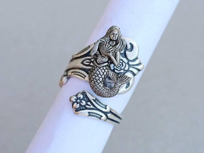 Vintage Style Mermaid Wrap Ring - Floral Fawna