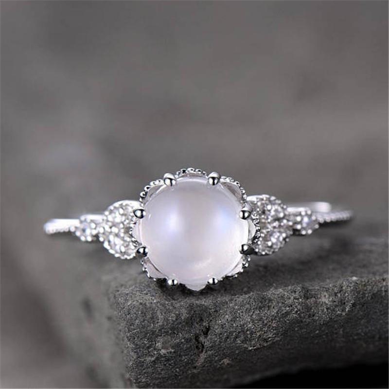 Vintage Style Monarchy Moonstone Ring - Floral Fawna