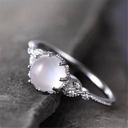 Vintage Style Monarchy Moonstone Ring - Floral Fawna