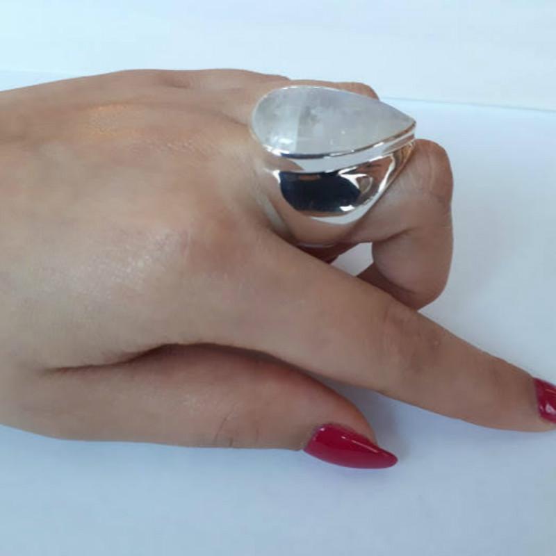 Water Drop Moonstone Ring - Floral Fawna