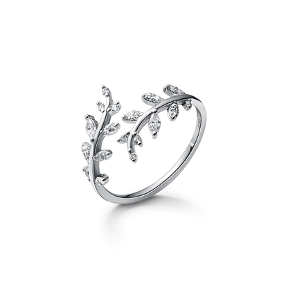 Majestic Vines Silver Ring - Floral Fawna