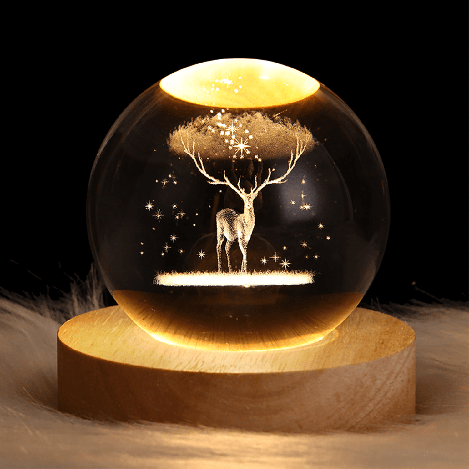 Crystal Ball Lamp - Floral Fawna