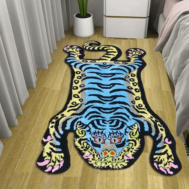 Vibrant Leopard Floor Mat - Floral Fawna
