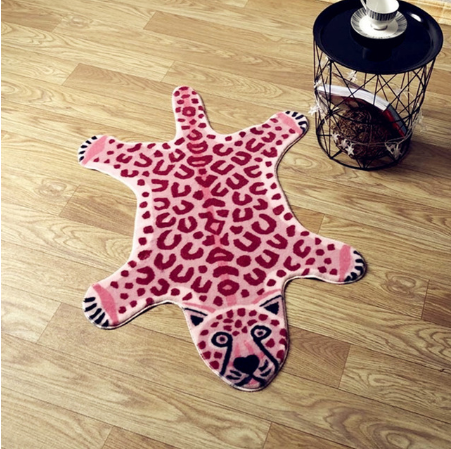 Exotic Pink Leopard Rug - Floral Fawna