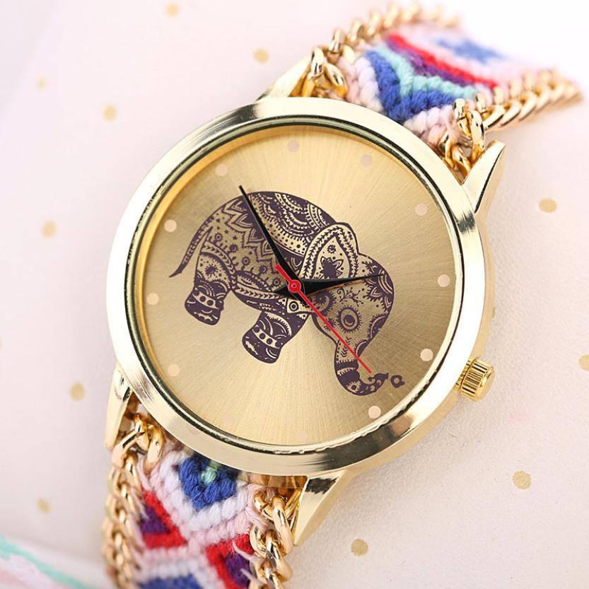 Boho Elephant Braided Watch - Floral Fawna