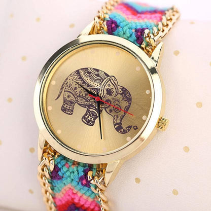 Boho Elephant Braided Watch - Floral Fawna