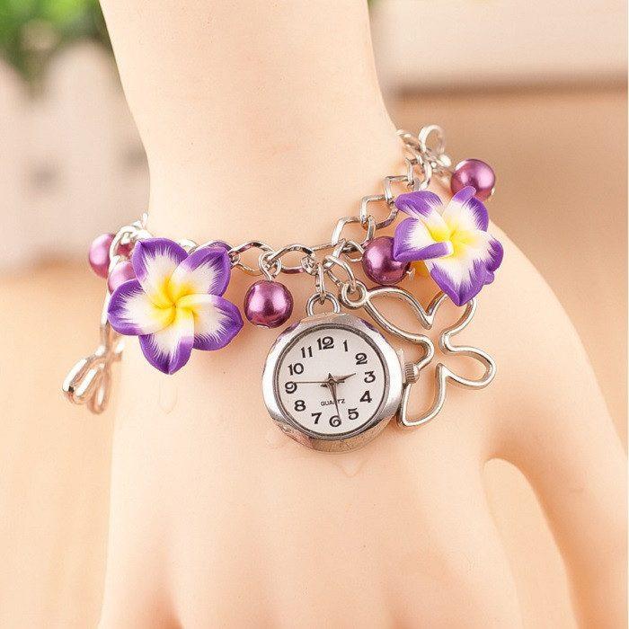 Butterflies &amp; Flowers Bracelet Watch - Floral Fawna